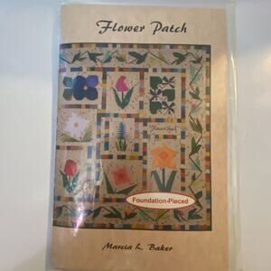 Vtg Flower Patch Wall Quilt Pattern 44 x 44 Alicias Attic FLP6 Grandma Comfort